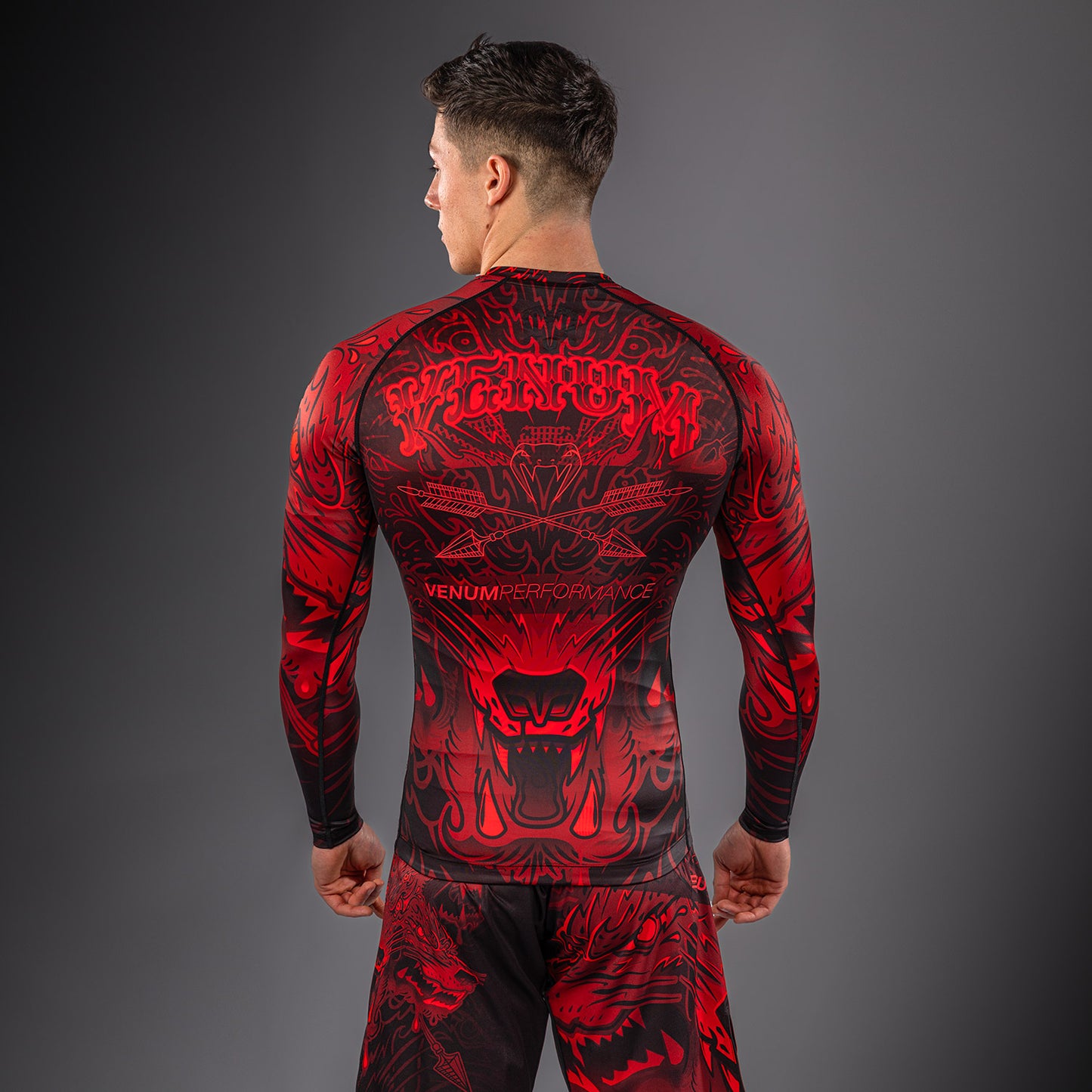 Venum Wolf Atak Long Sleeve Rashguard - Black/Red