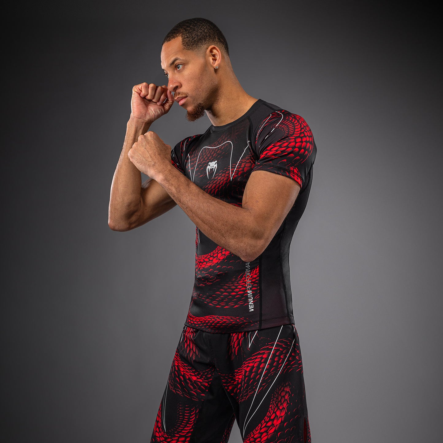 Venum Matupa Short Sleeve Rashguard - Black/Red/Silver