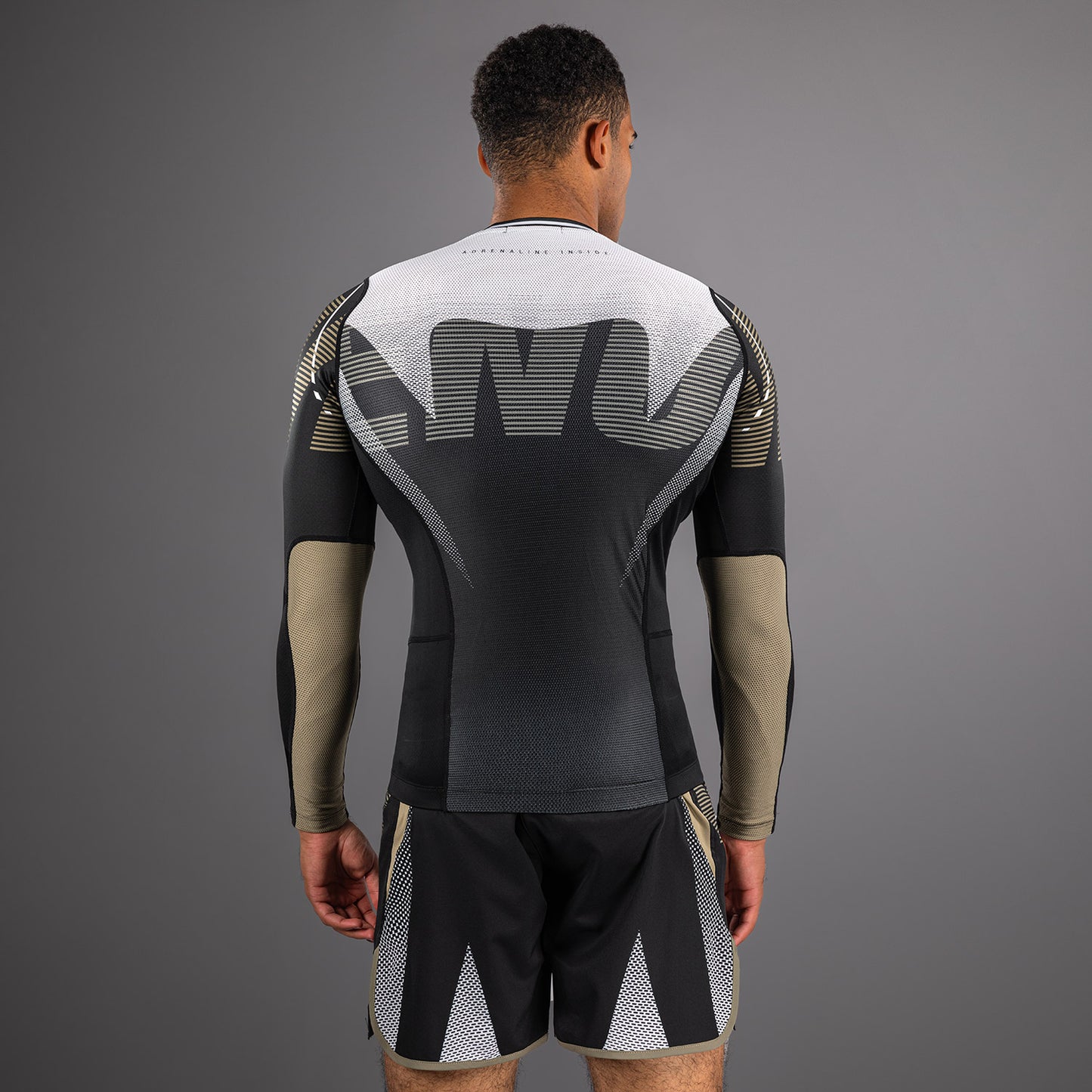 Venum Adrenaline Long Sleeve Rashguard - Black/Sand
