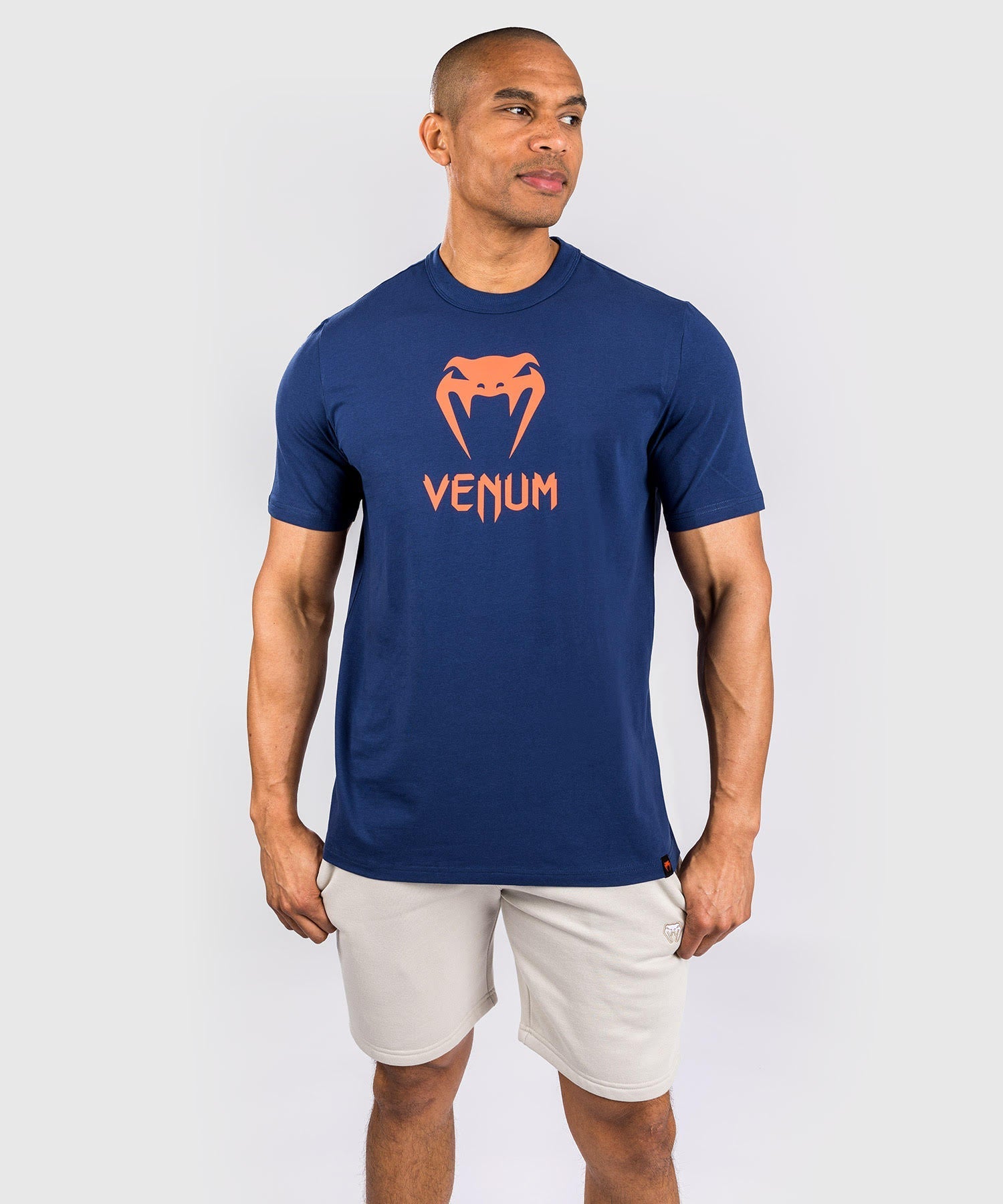 Venum Classic T Shirt Navy Blue Orange Venum Asia
