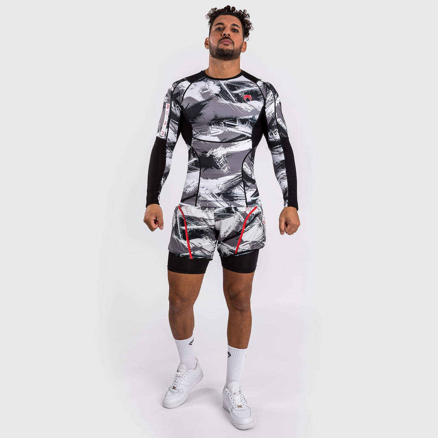 Venum Electron 3.0 Long Sleeve Rashguard - Grey/Red