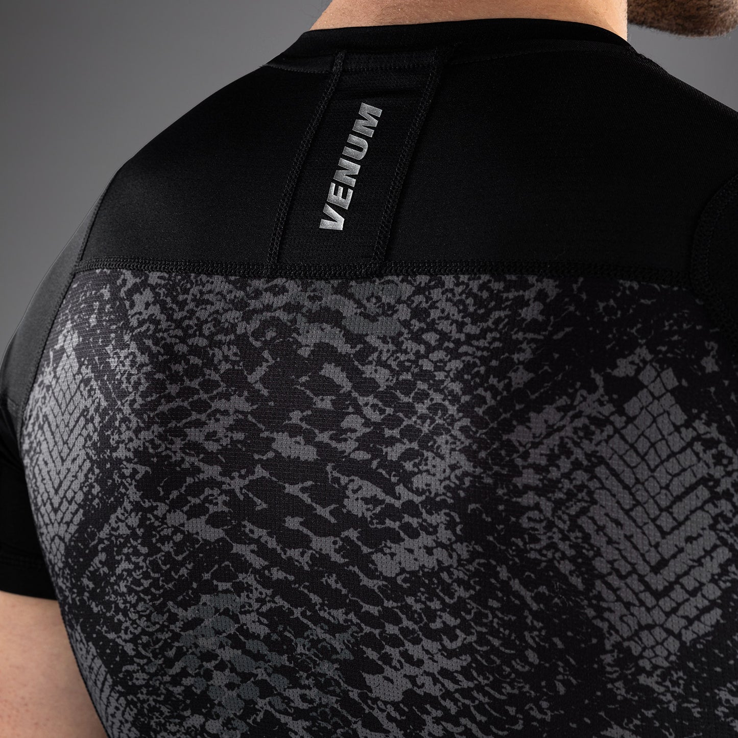 Venum G-Fit Scales Short Sleeve Rashguard - Black/ Charcoal Grey