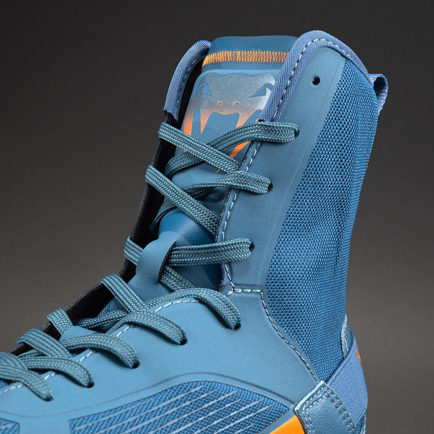 Venum Elite Neo Boxing Shoes - Steel Blue/Orange
