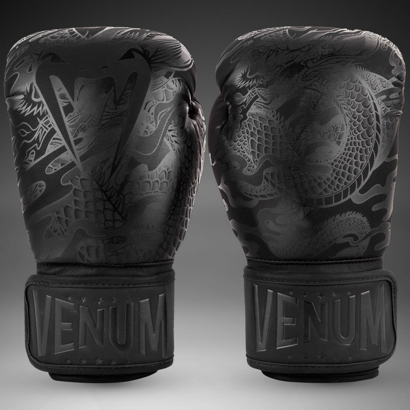 Venum Dragon's Flight Boxing Gloves - Black/Black - Venum Asia