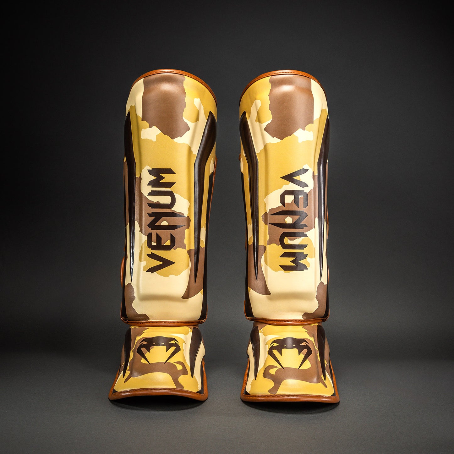 Venum Elite Camo Shin Guards - Light Beige/Brown