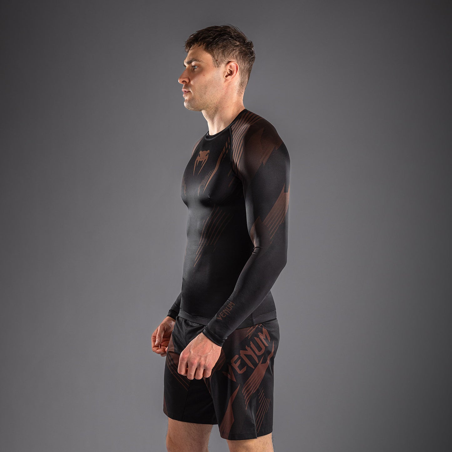 Venum No-Gi 6.0 Long Sleeve Rashguard - Black/Brown