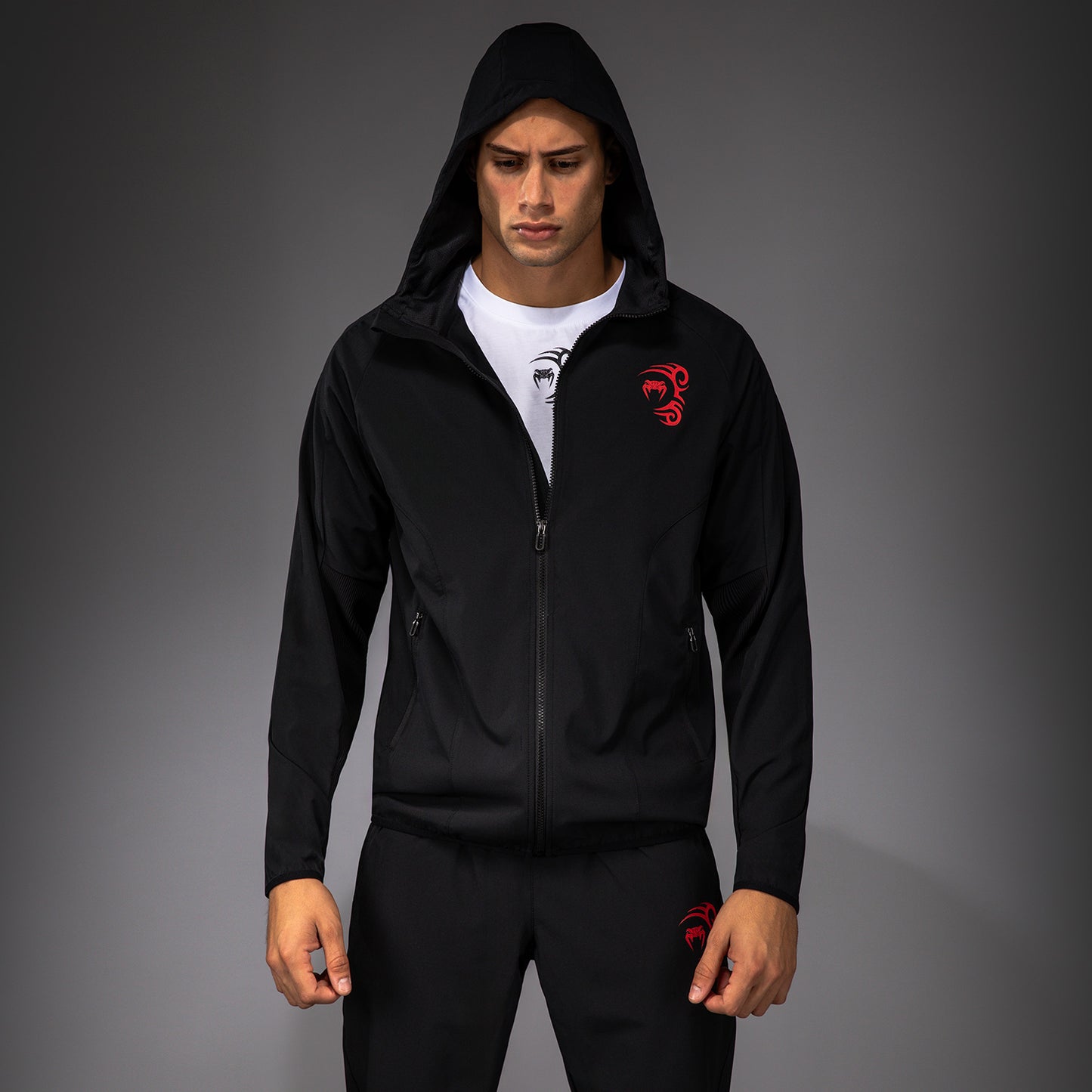 Venum x Mike Tyson Tiger Track Jacket - Deep Deep Black/Intense Red