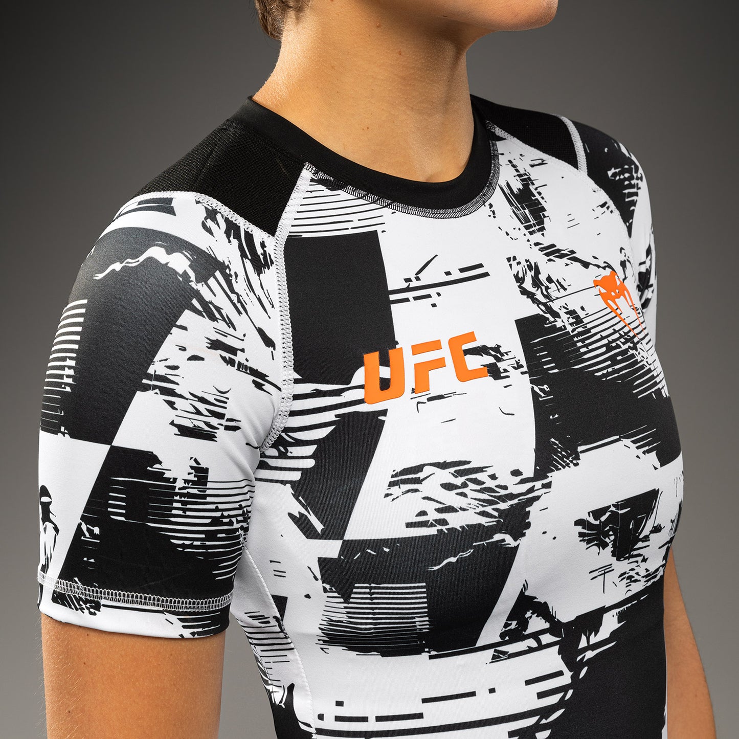 Women’s UFC Zenith by Venum White Authentic Fight Week Performance Short Sleeve Rashguard