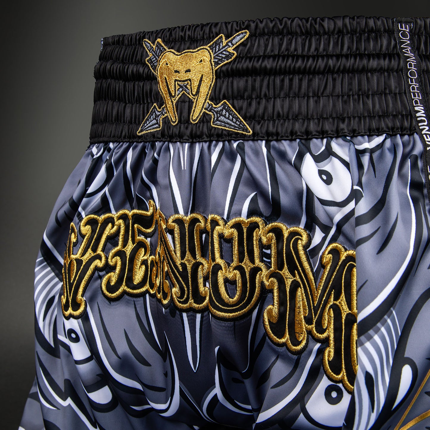 Venum Wolf Atak Muay Thai Shorts - Black/Grey