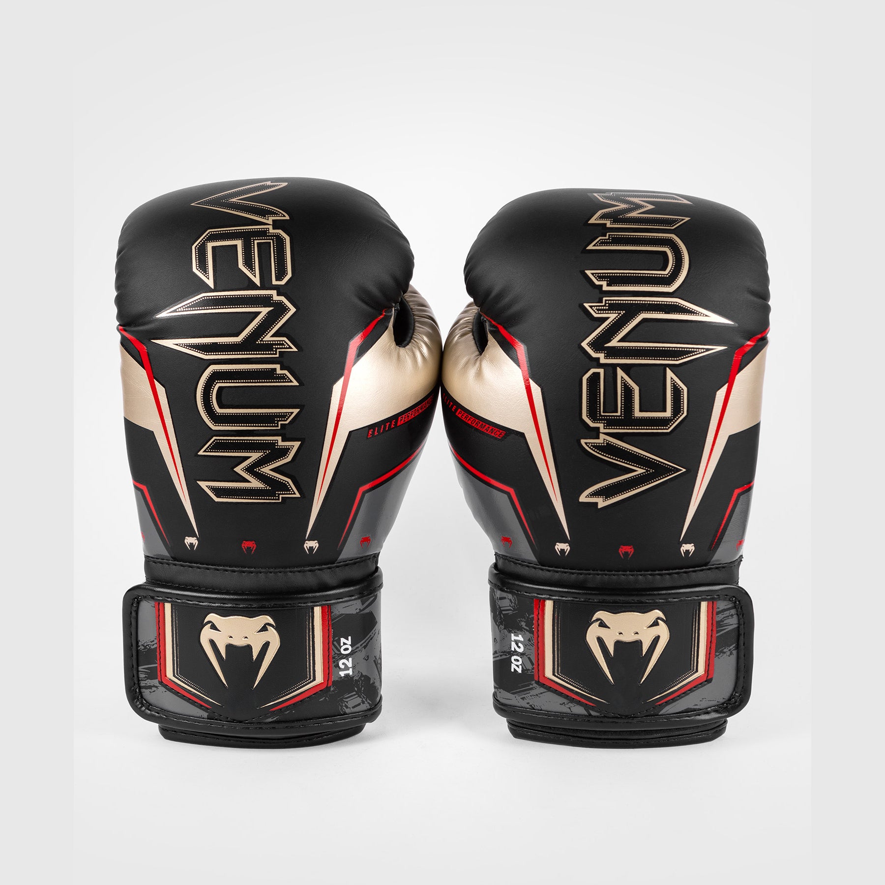 Venum Elite Evo Boxing Gloves - Black/Gold/Red - Venum Asia
