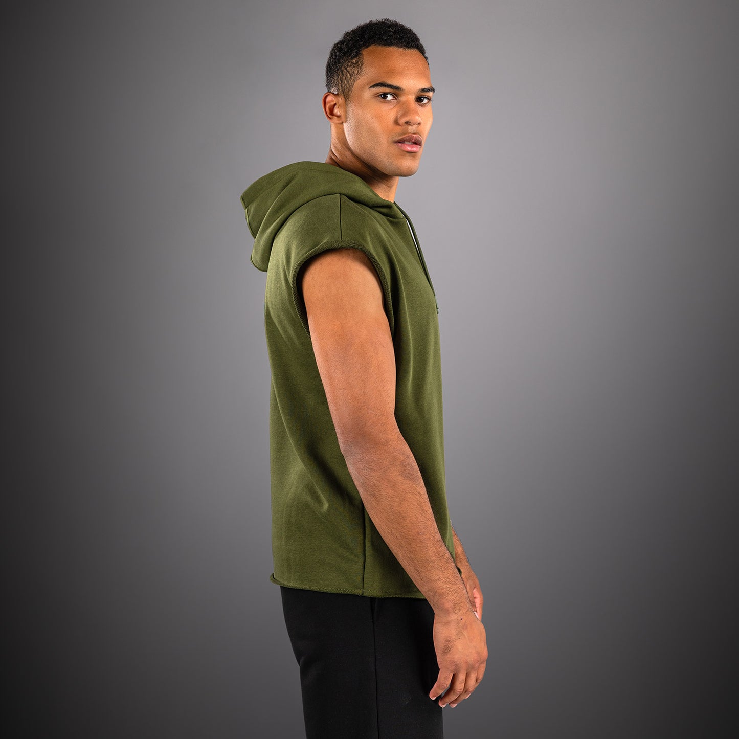 Venum Divide Sleeveless Hoodie - Military Green