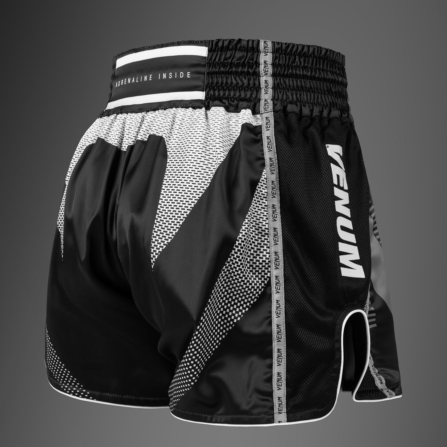 Venum Adrenaline Muay Thai Shorts - Black/Silver Grey