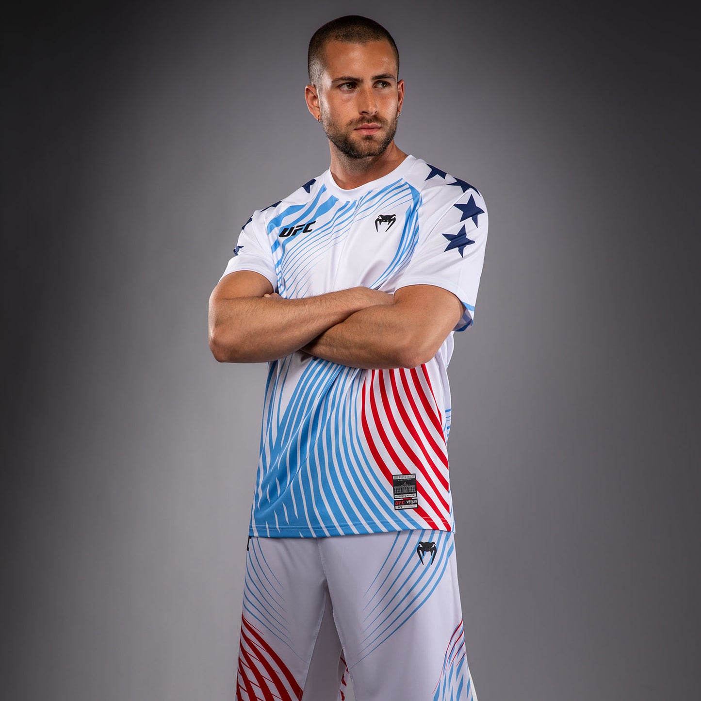 Men's UFC Freedom 250 by Venum White Custom Authentic Fight Night Walkout Jersey