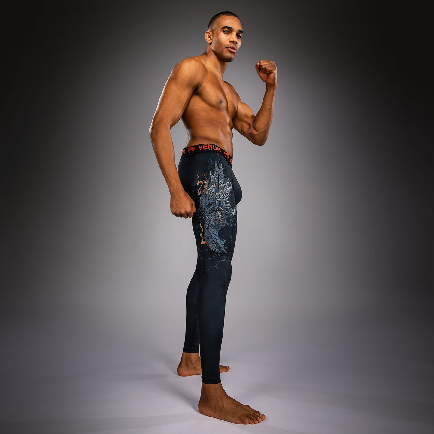 Venum Thunder Dragon Spats - Black/Grey/Copper