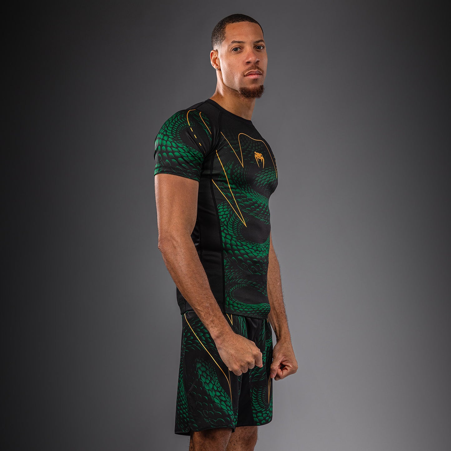 Venum Matupa Short Sleeve Rashguard - Black/Green/Gold