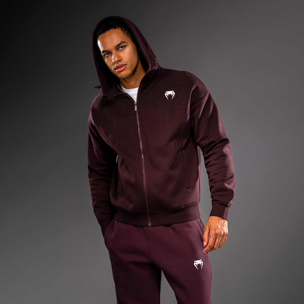 Venum Attack Fleece & Weave Track Jacket - Burgundy