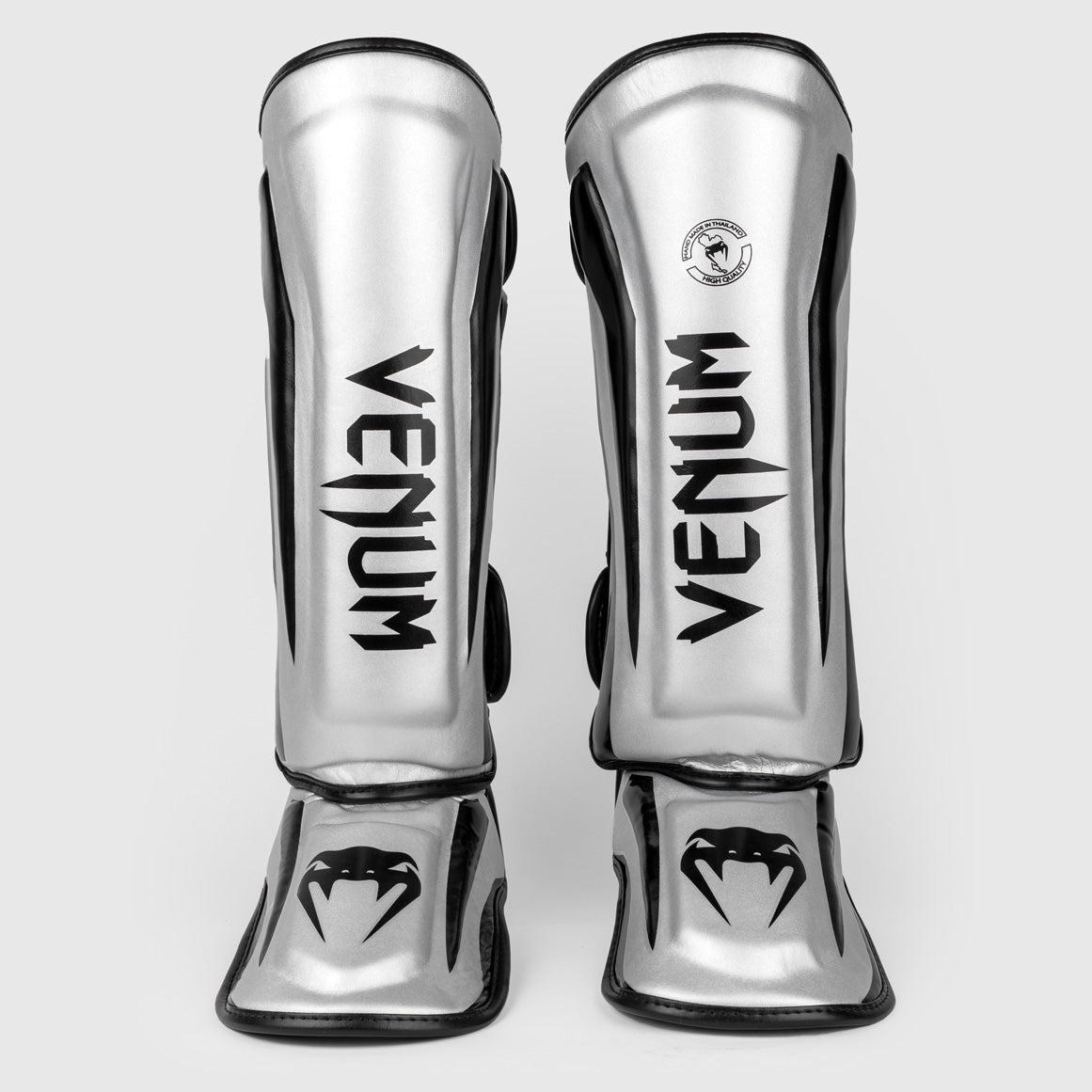 Venum Elite Standup Shinguards - Silver/Black