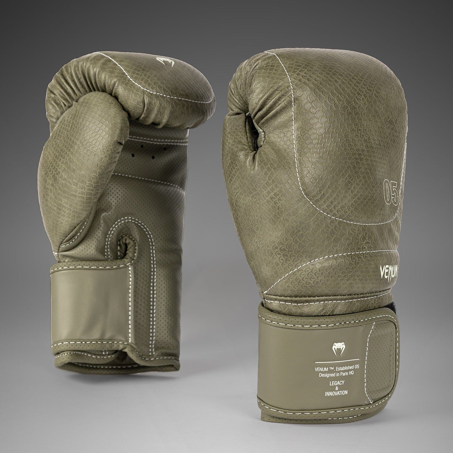 Venum Impact Evo Scales Boxing Gloves - Army Green