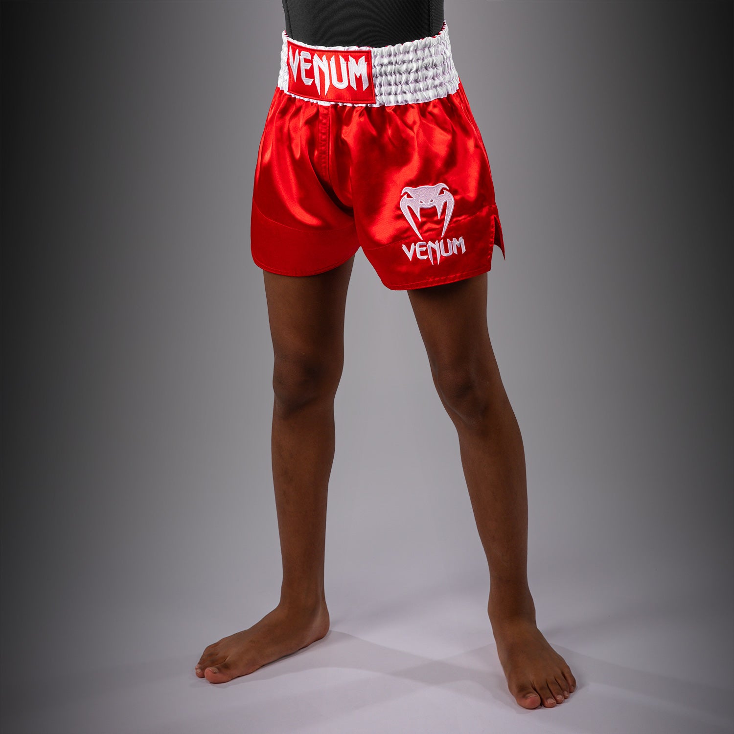 Venum Classic Muay Thai Shorts for Kids - Fire Red - Venum Asia