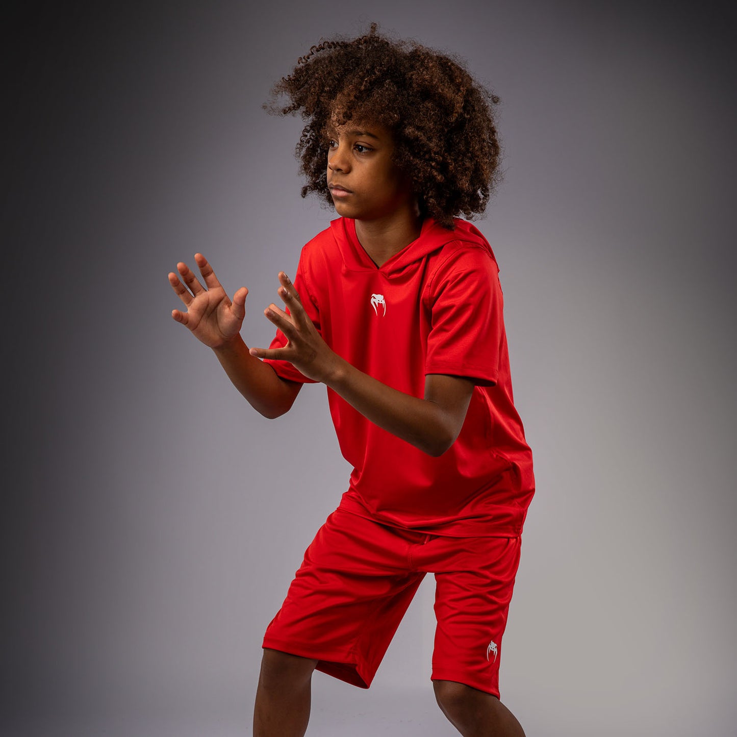 Venum Elite Kids Short Sleeve Dry-Tech Hoodie - Red