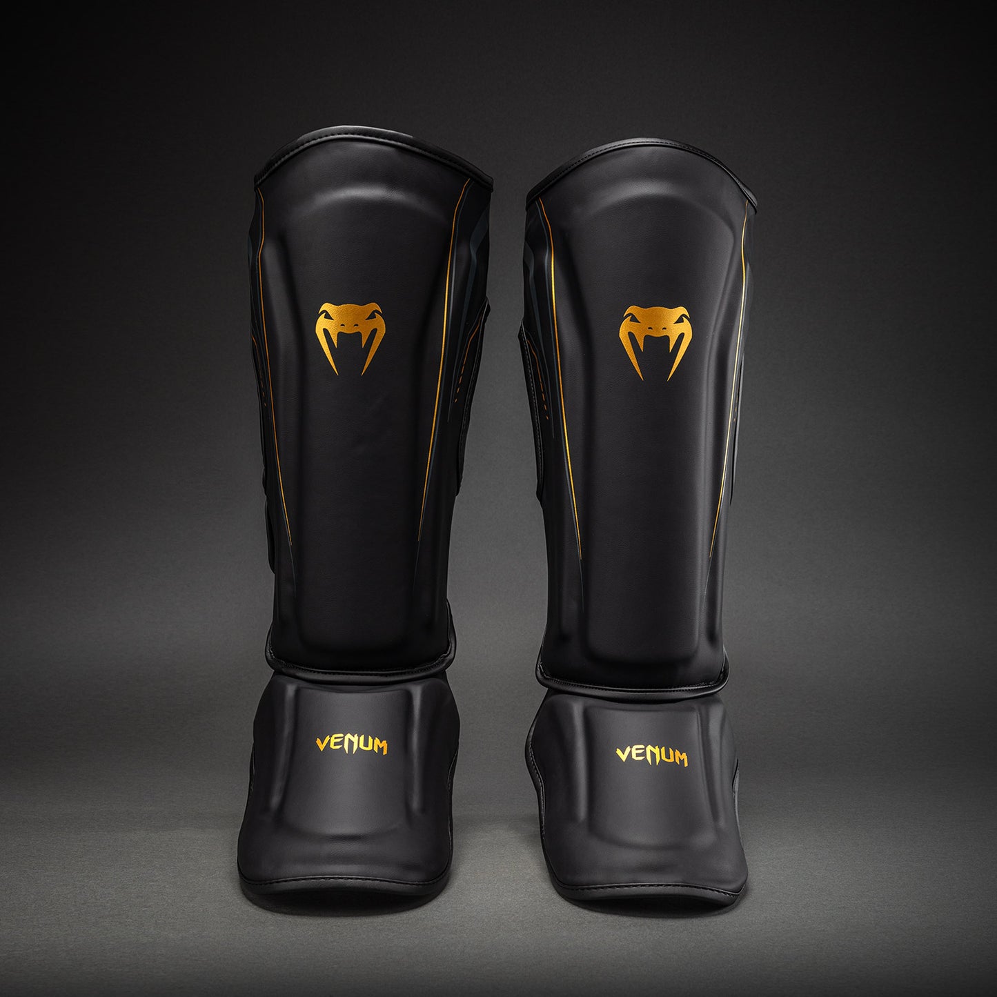 Venum Streamline Shin Guards - Black/Gold