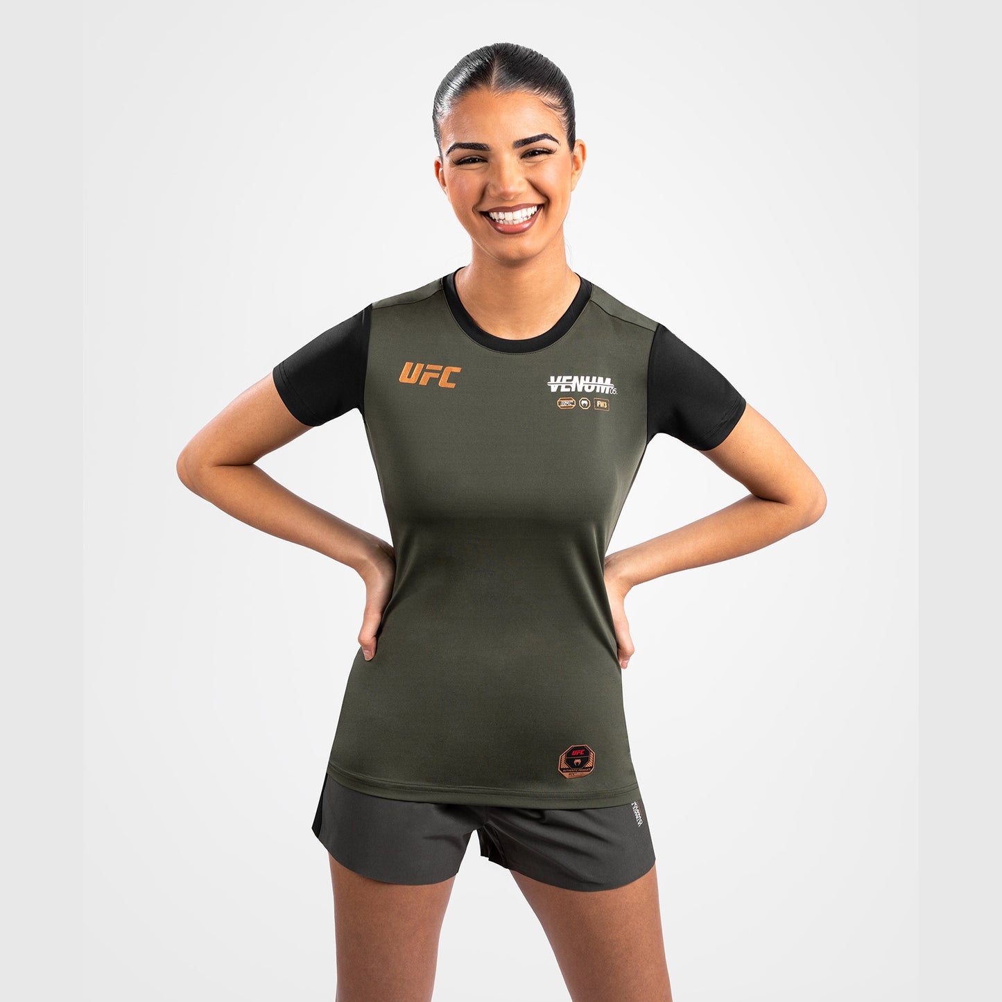 UFC Adrenaline by Venum Fight Week  Women’s Dry-Tech T-shirt - Khaki/Bronze
