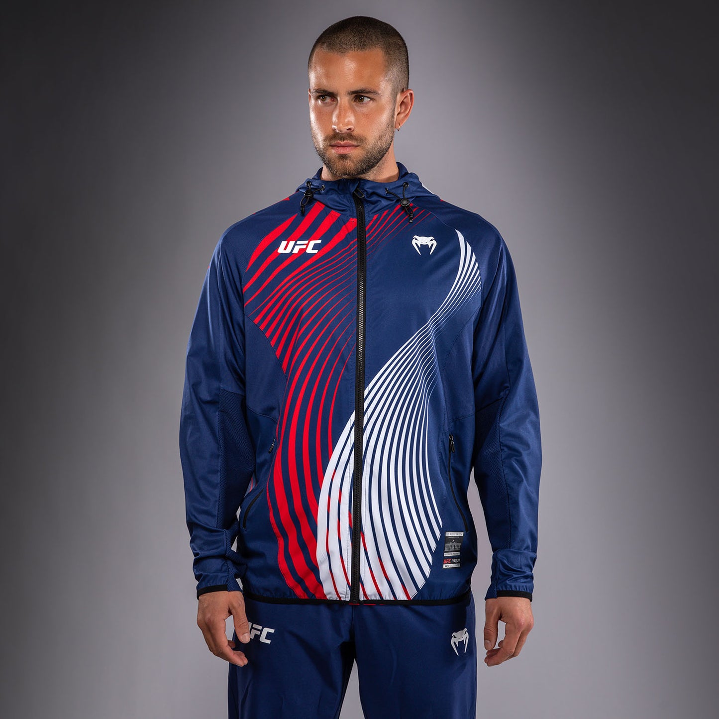 Men's UFC Freedom 250 by Venum Blue Custom Authentic Fight Night Walkout Hoodie