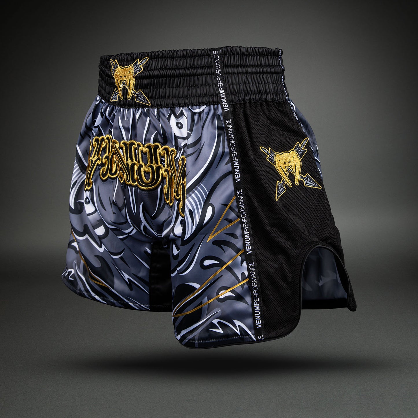 Venum Wolf Atak Muay Thai Shorts - Black/Grey