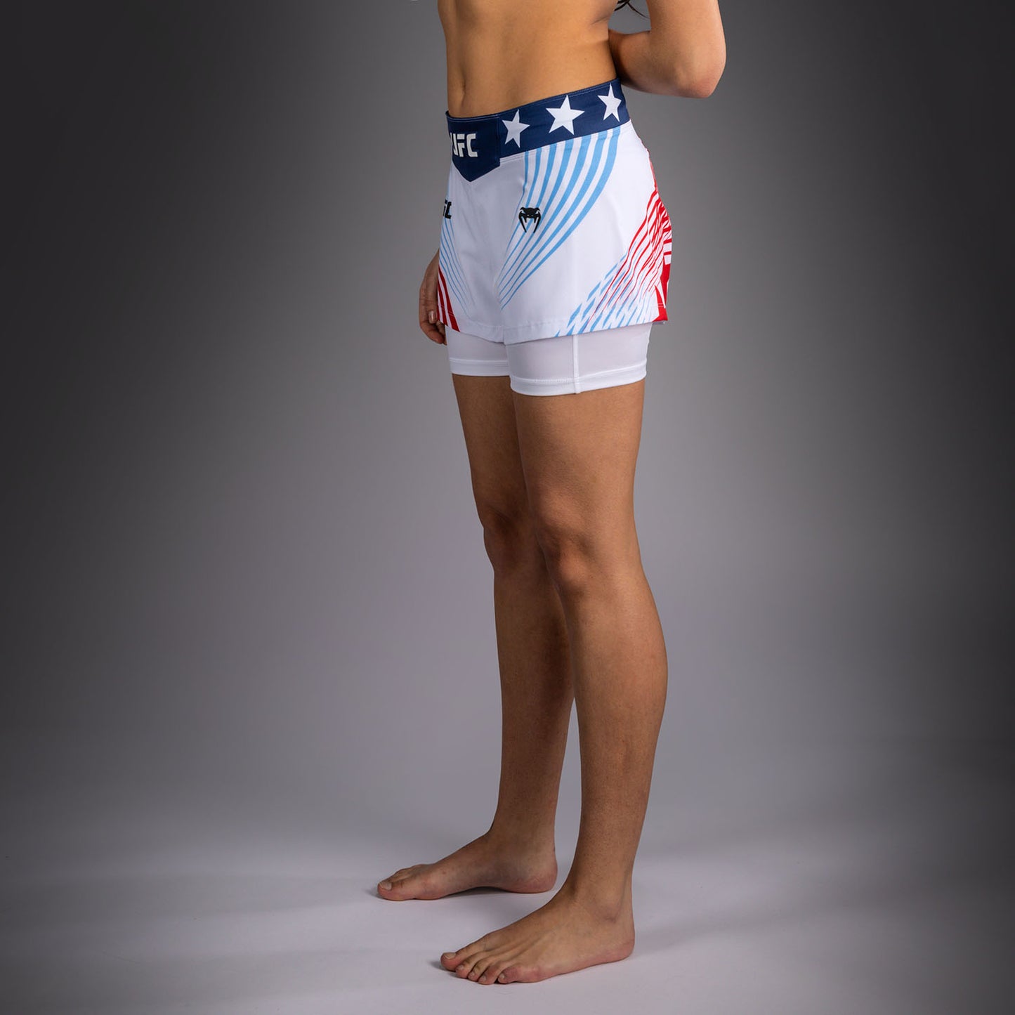 Women's Official UFC Freedom 250 by Venum White Authentic Fight Night Fight Short