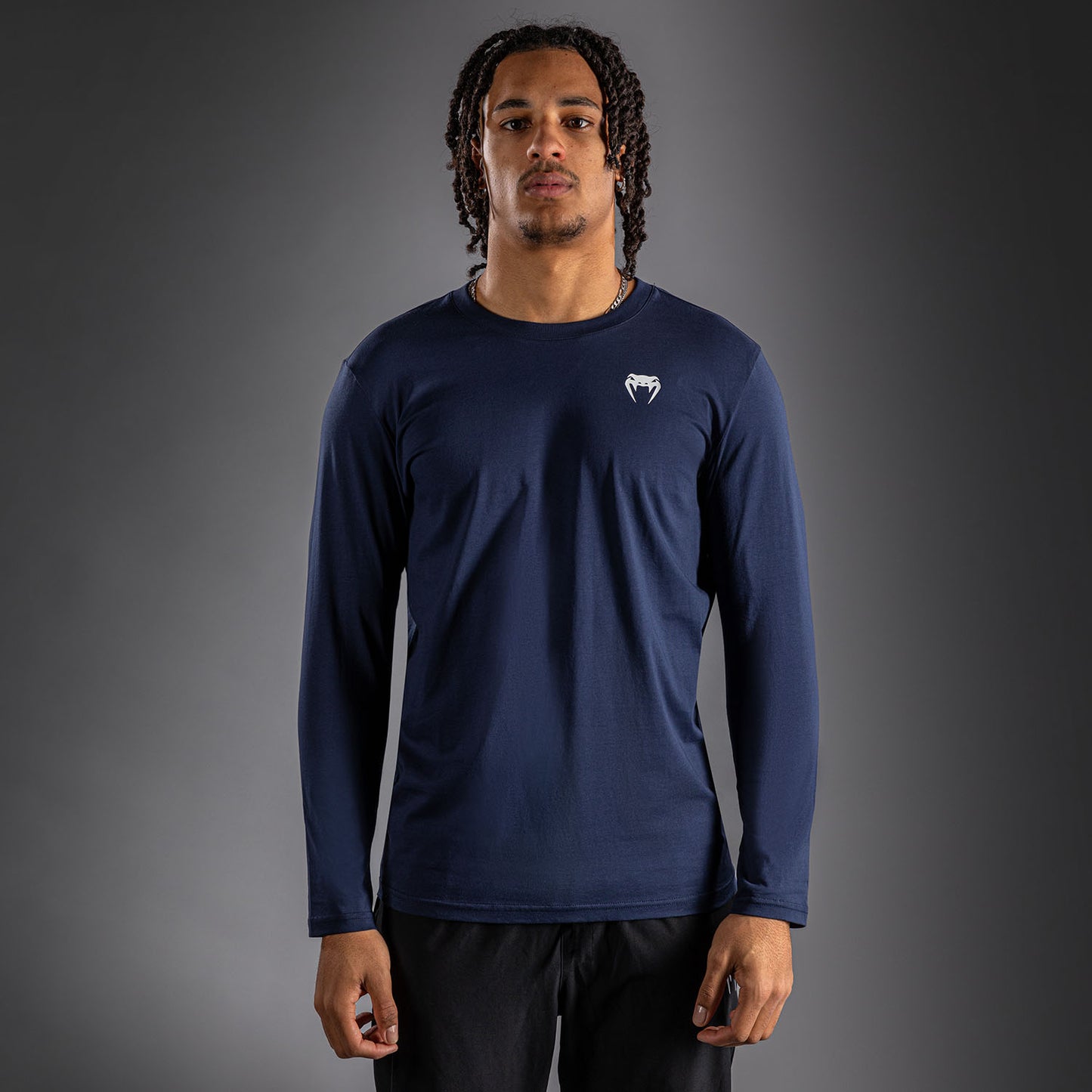 Venum Lineup Long Sleeve T-Shirt Navy - Blue/White