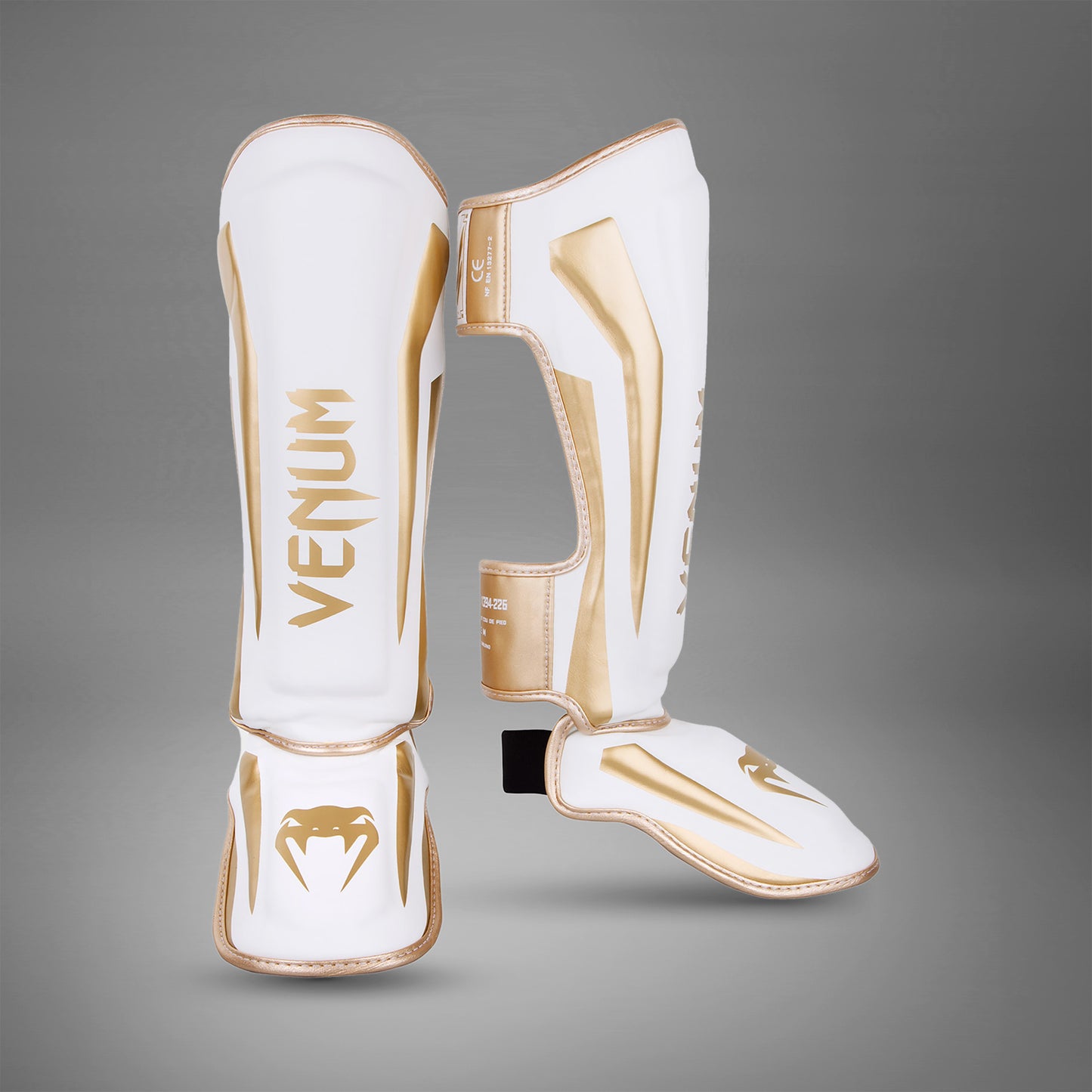 Venum Elite Standup Shin guards - White/Gold