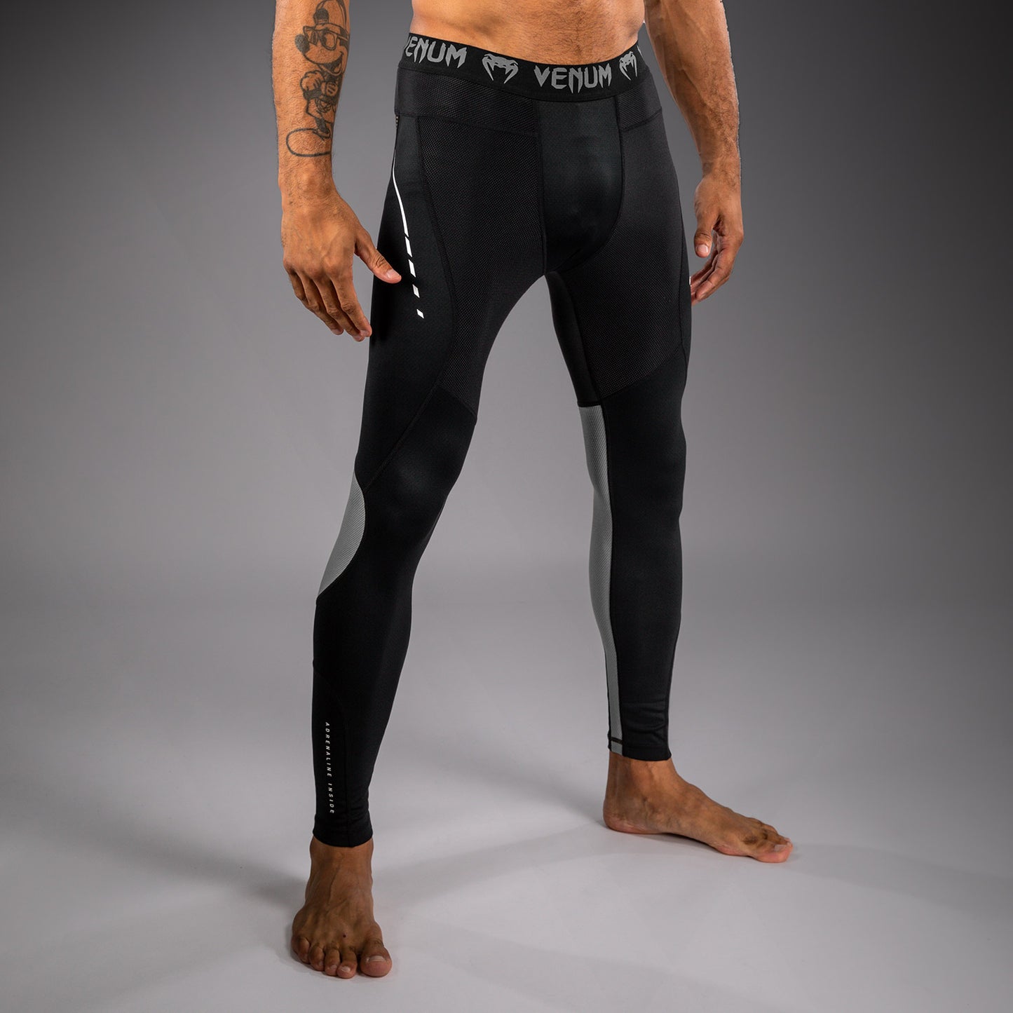 Venum Adrenaline Spats - Black/Silver Grey