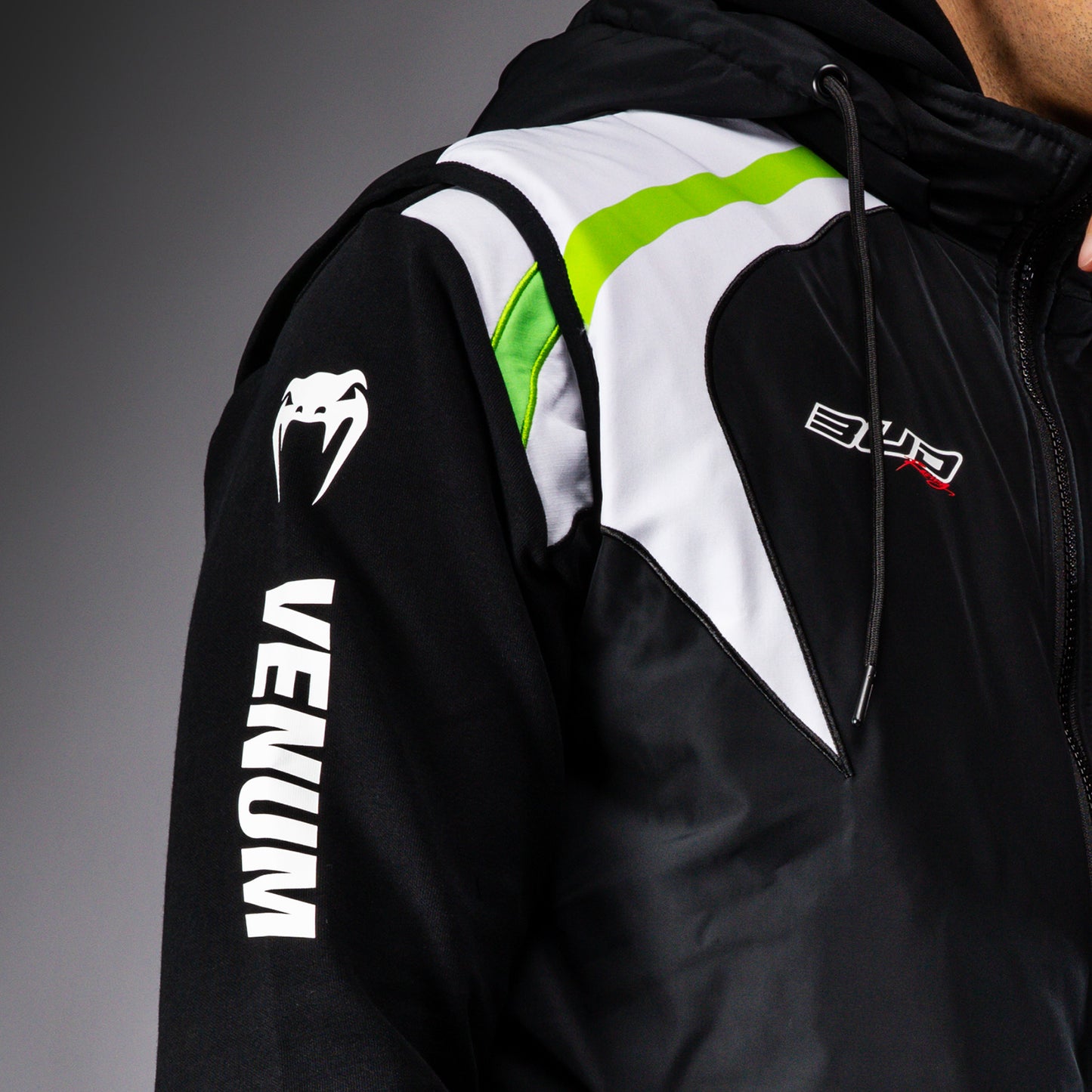 Venum x Bud Racing Down Jacket - Black/White/Lime Green
