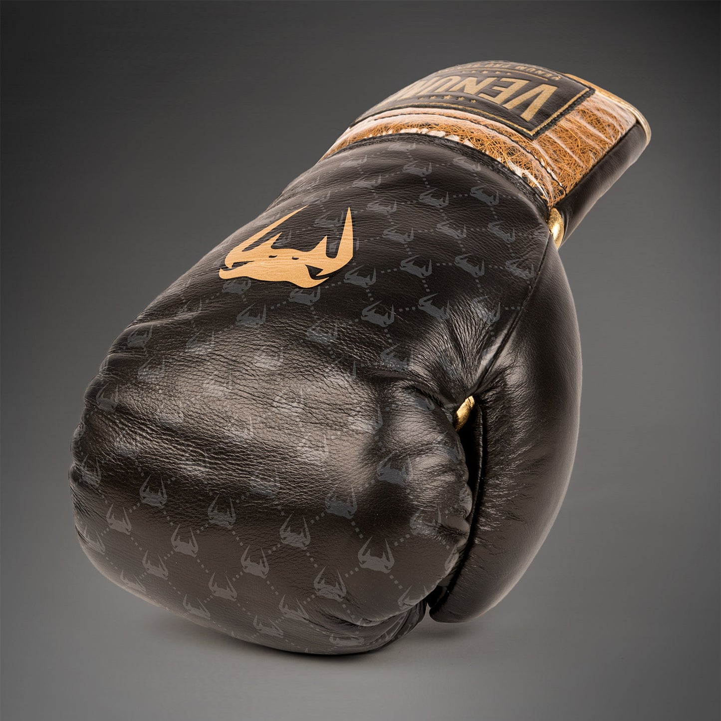 Venum Coco Monogram Pro Lace Up Boxing Gloves - Intense Black