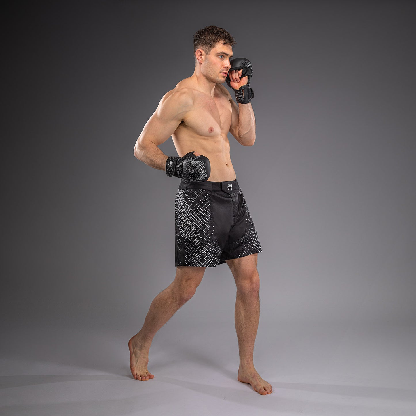 Venum Midnight Fury Fightshorts - Black/Grey/Silver