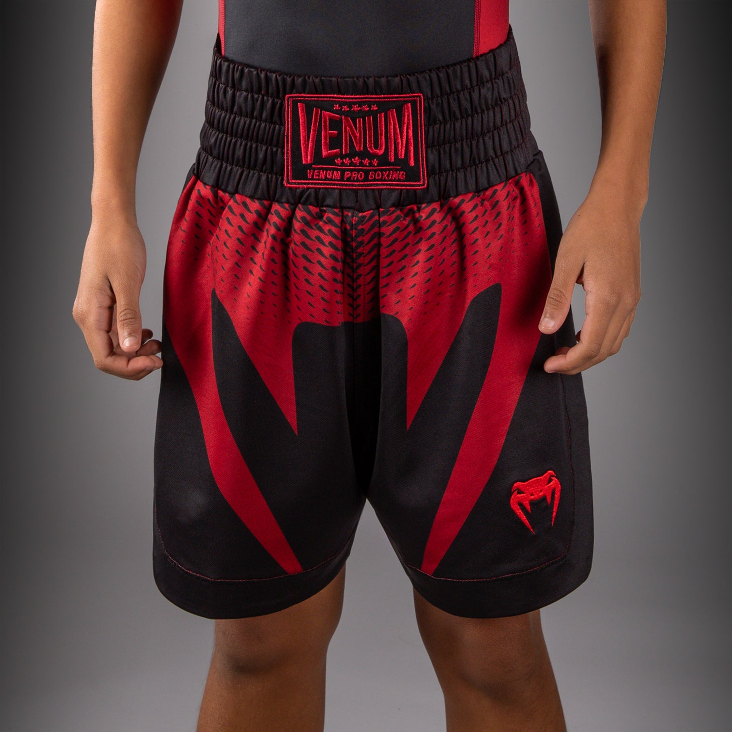Venum Attack Kids Boxing Shorts - Black/Red