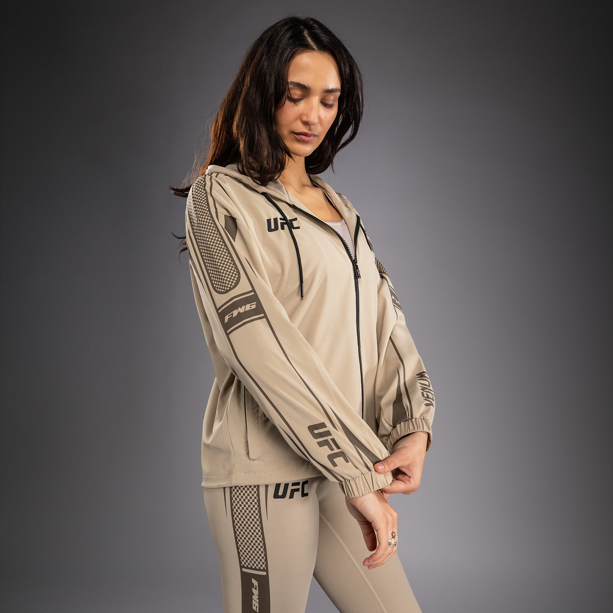 Venum UFC Unity by Venum Authentic Fight Week Women's Zip Hoodie - Sand