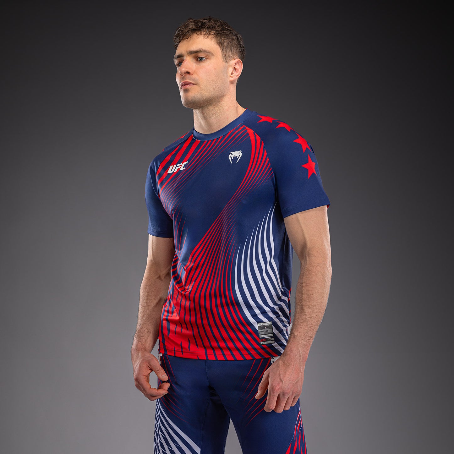 Men's UFC Freedom 250 by Venum Blue Custom Authentic Fight Night Walkout Jersey