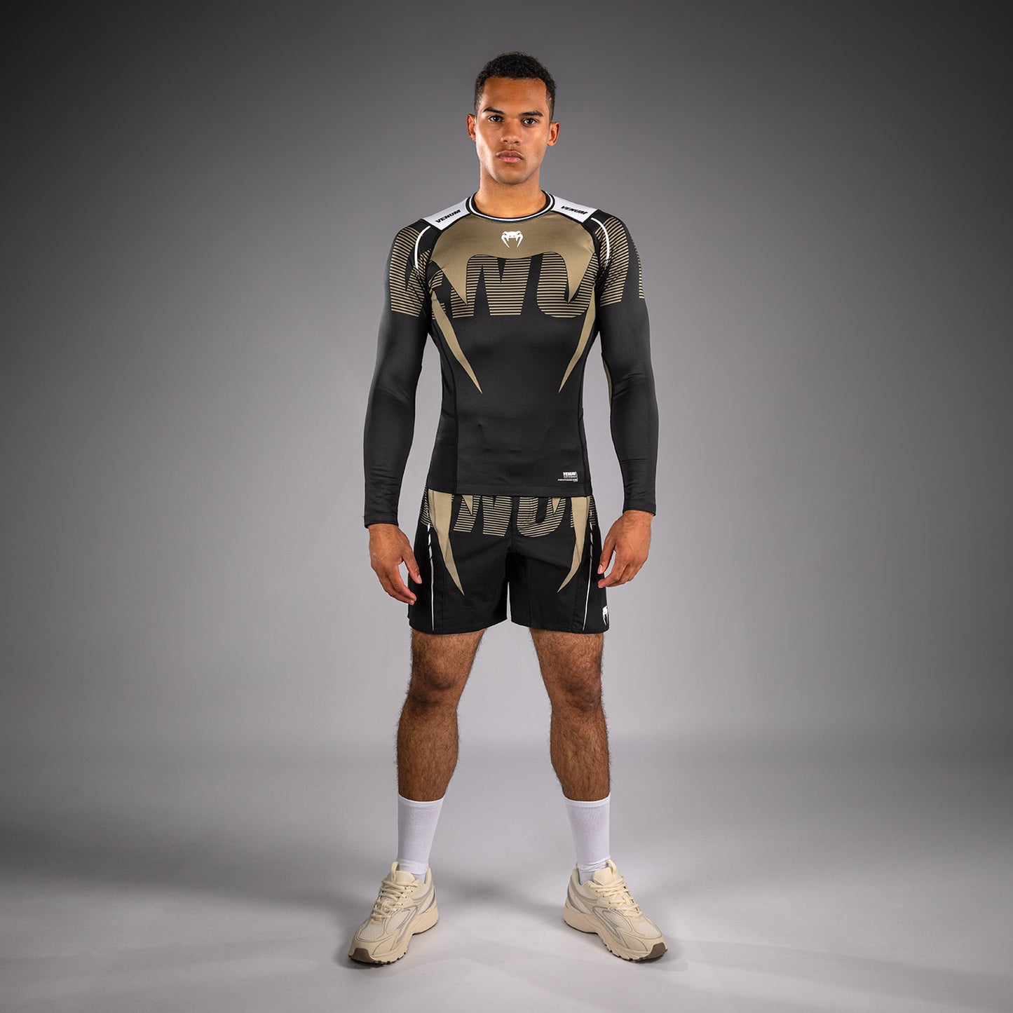 Venum Adrenaline Long Sleeve Rashguard - Black/Sand