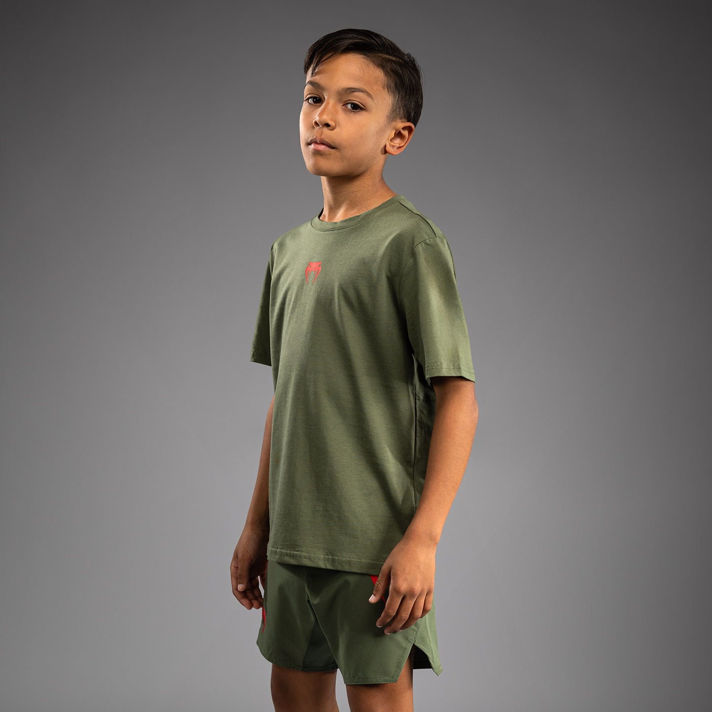 Venum Contender Kids T-shirt - Army Green/Orange