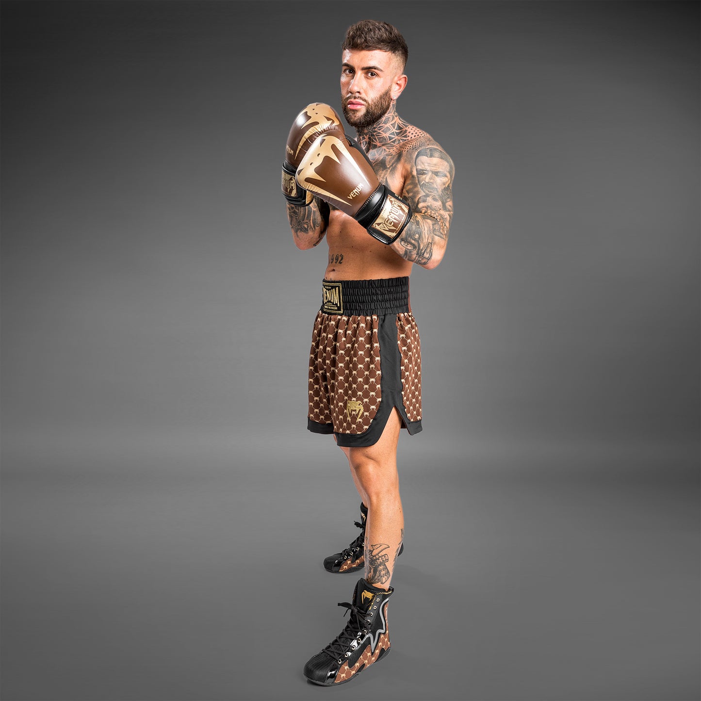 Venum Monogram Boxing Short - Black/Brown