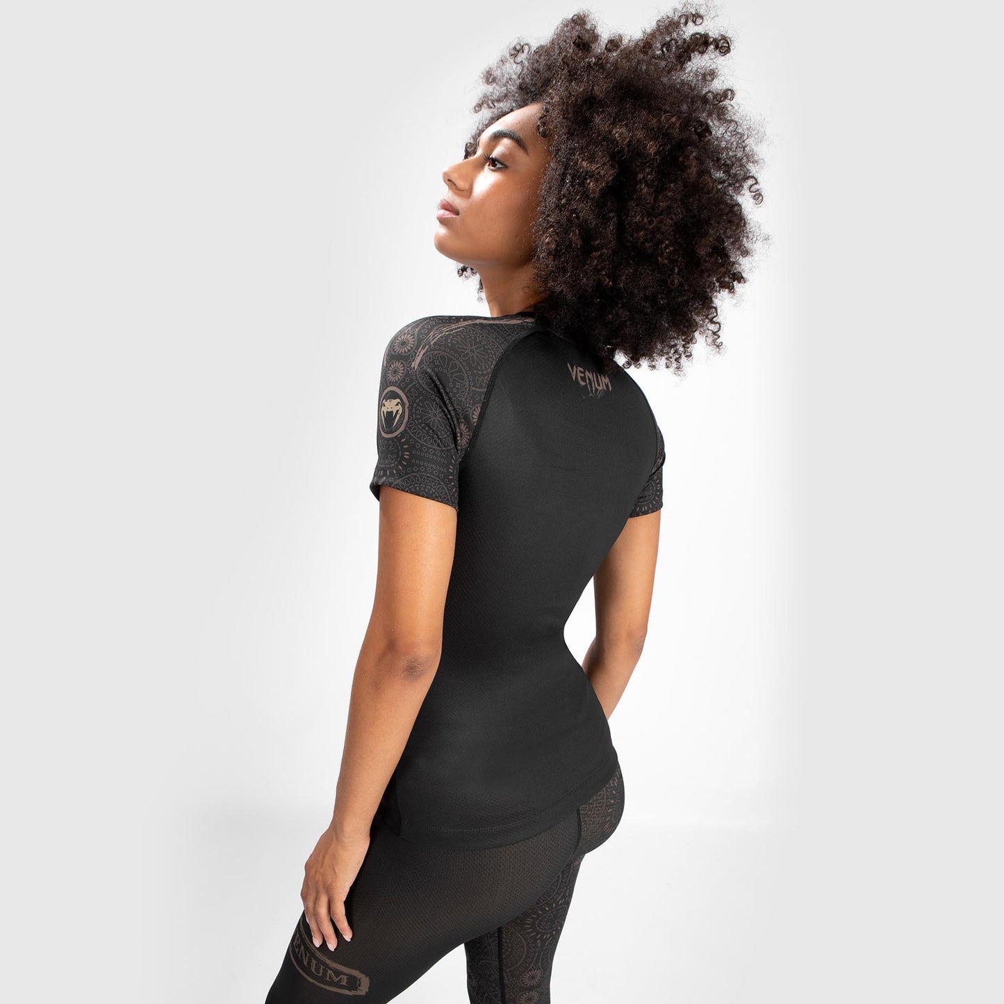 Venum Women Santa Muerte Dark Side - Rashguard Short Sleeves - Black/Brown