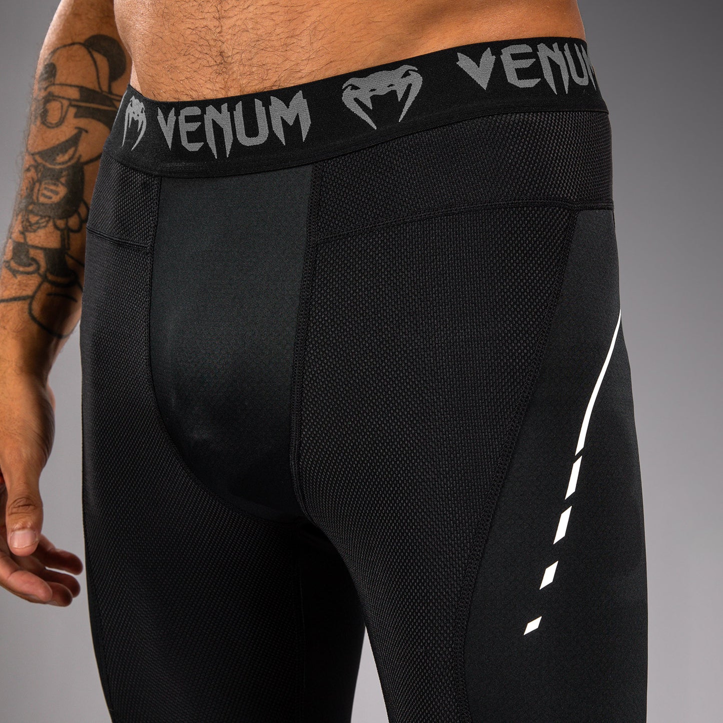 Venum Adrenaline Spats - Black/Silver Grey