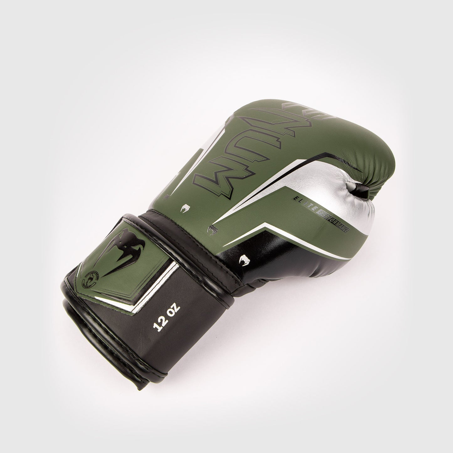 Venum Elite Evo Boxing Gloves - Khaki/Silver