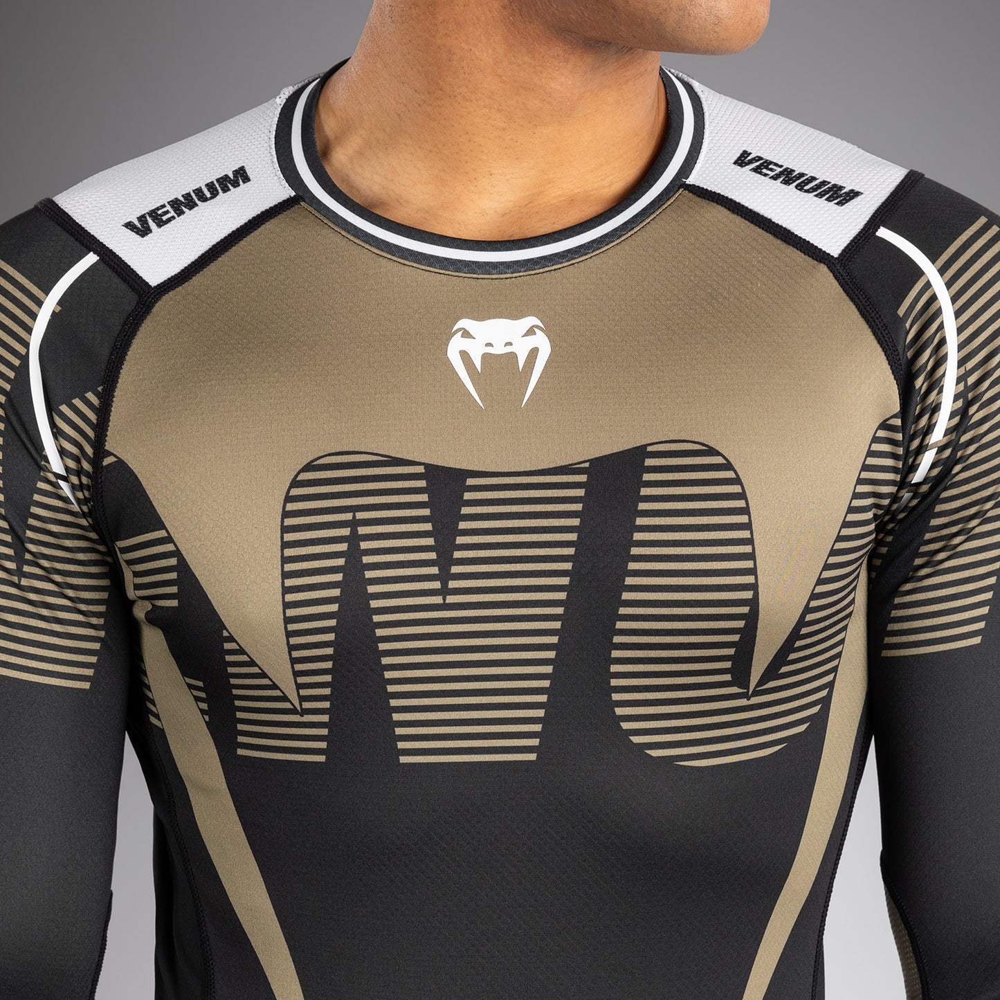 Venum Adrenaline Long Sleeve Rashguard - Black/Sand