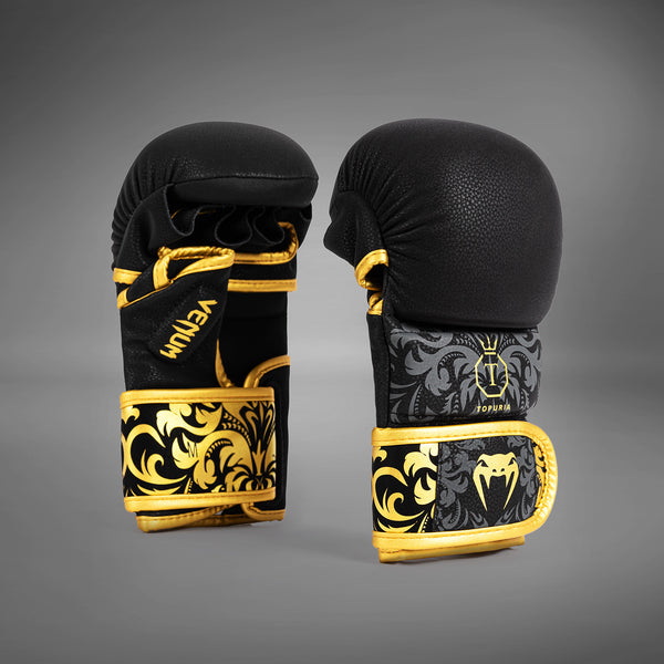 Topuria ×Venum ボクシンググローブ 12oz 黒 Venum x Topuria Unmatched Edition MMA Sparring Gloves - Black/Gold
