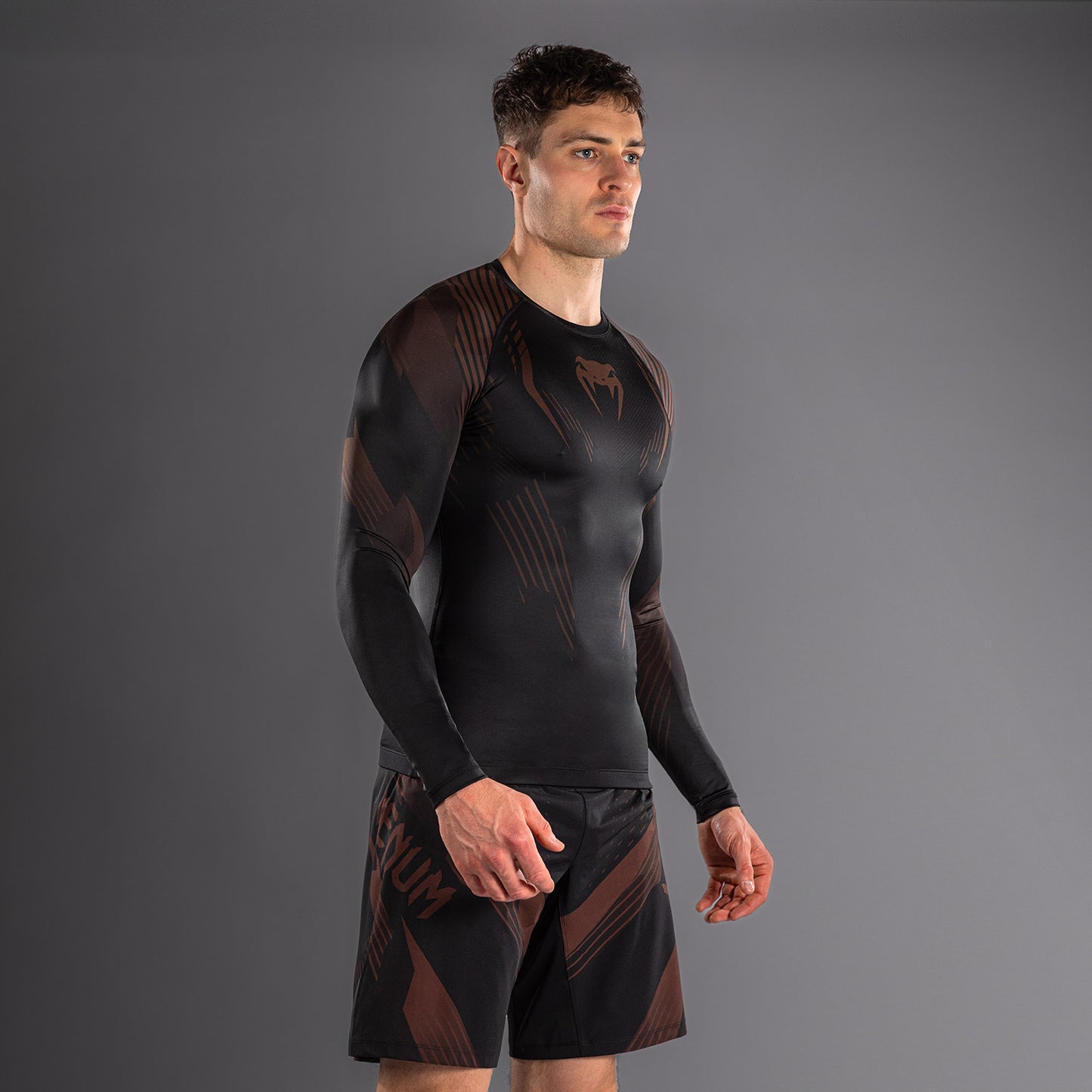 Venum No-Gi 6.0 Long Sleeve Rashguard - Black/Brown