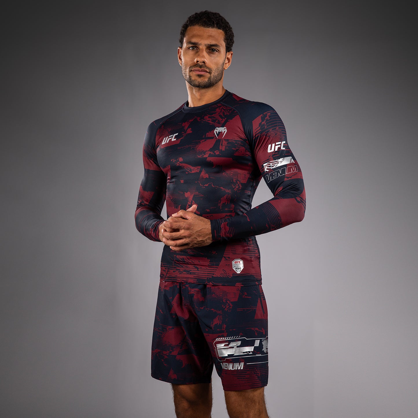 Men's UFC Zenith by Venum Burgundy Authentic Fight Week Performance Long Sleeve Rashguard