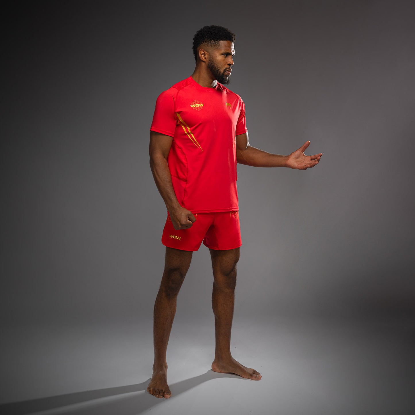 Venum x WOW FC Dry-Tech T-Shirt - Fury Red/Gold