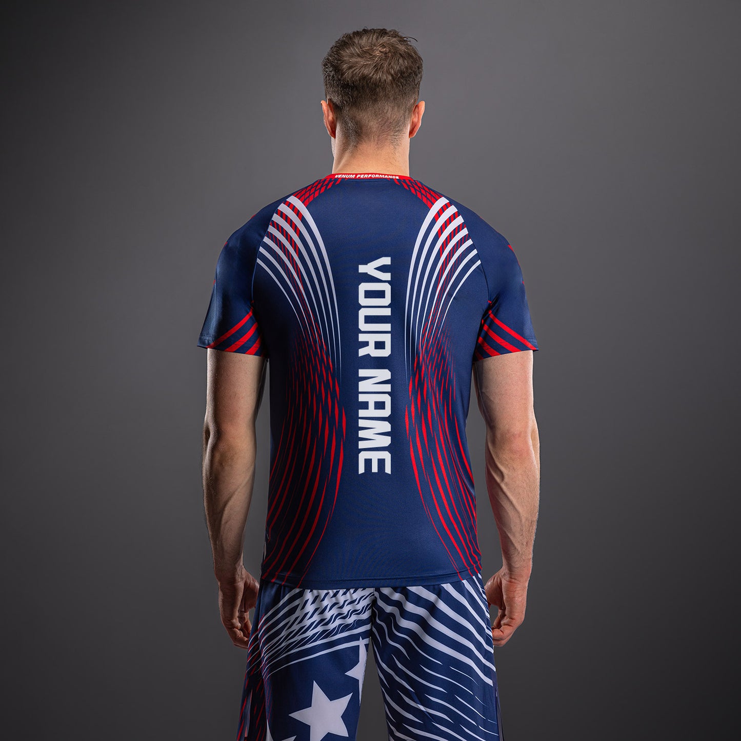 Men's UFC Freedom 250 by Venum Blue Custom Authentic Fight Night Walkout Jersey